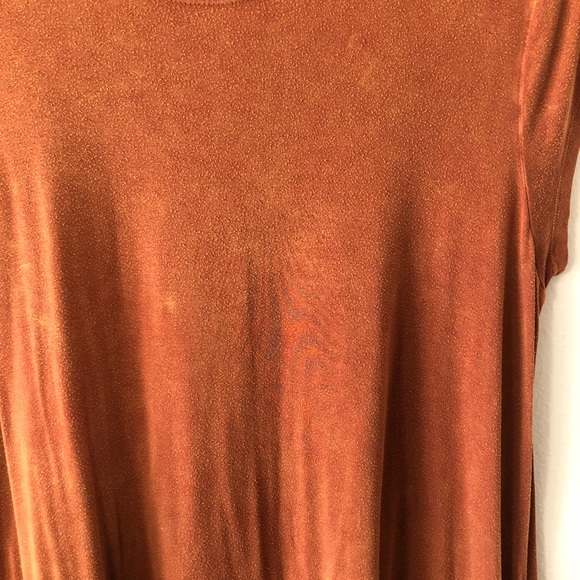 RVCA Rust Orange Distressed Shift Dress Size 10 - Picture 4 of 7